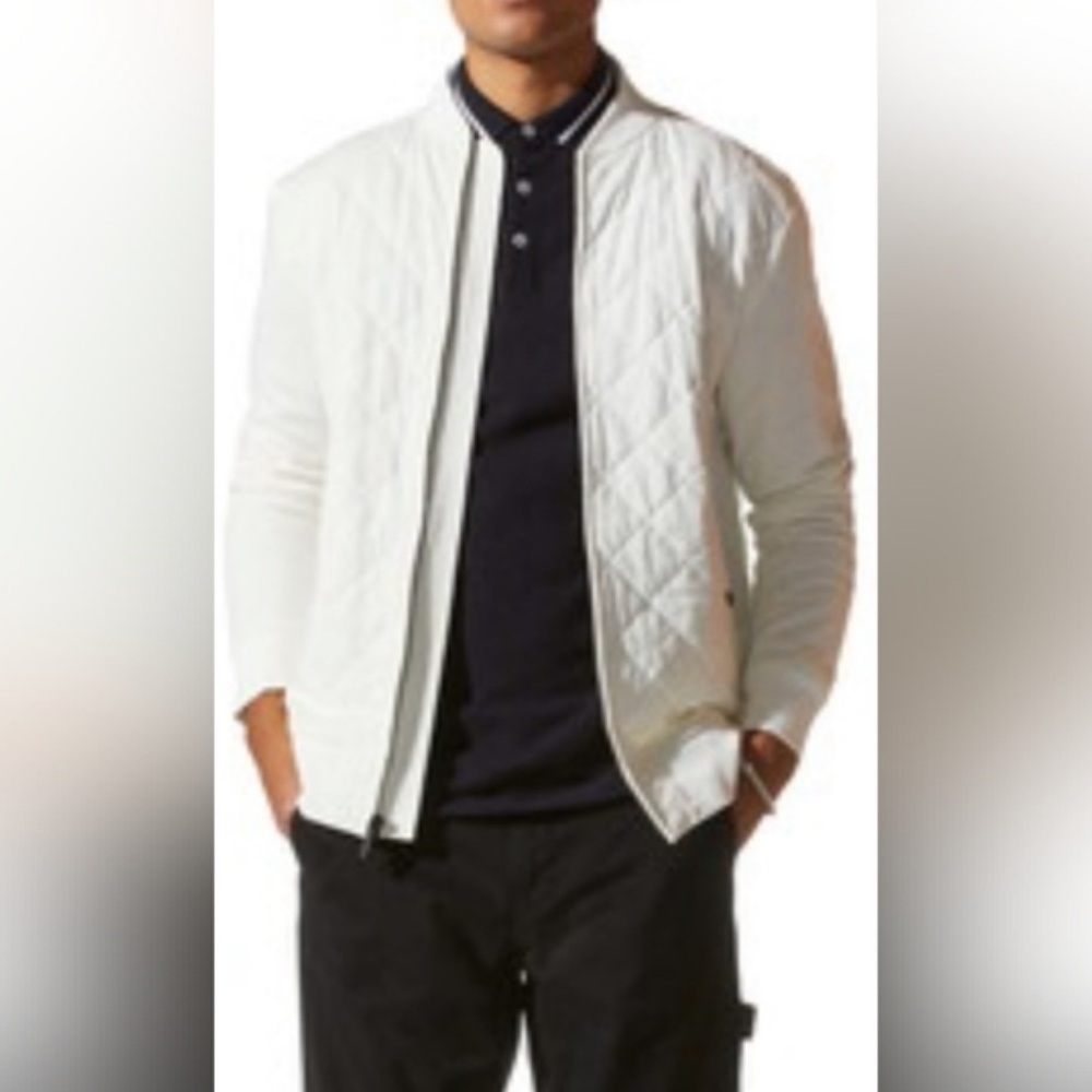 Sold Goodman Quilted White Zip-Up Jacket